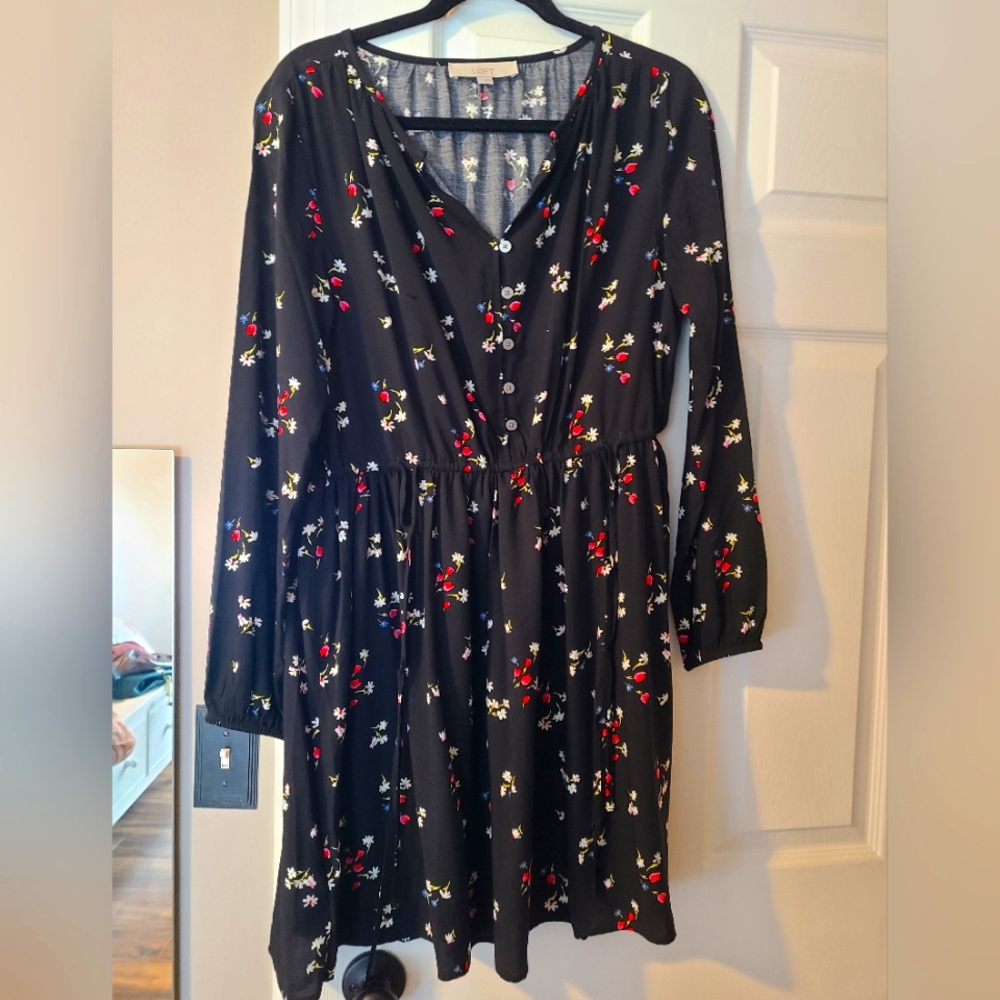 Floral Black Dress